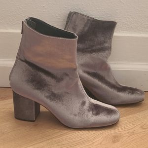 Free People Velvet Silver Boots